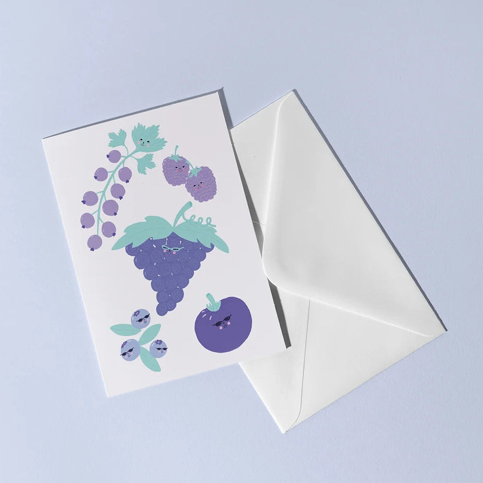 Carte de souhaits - Fruits bleus