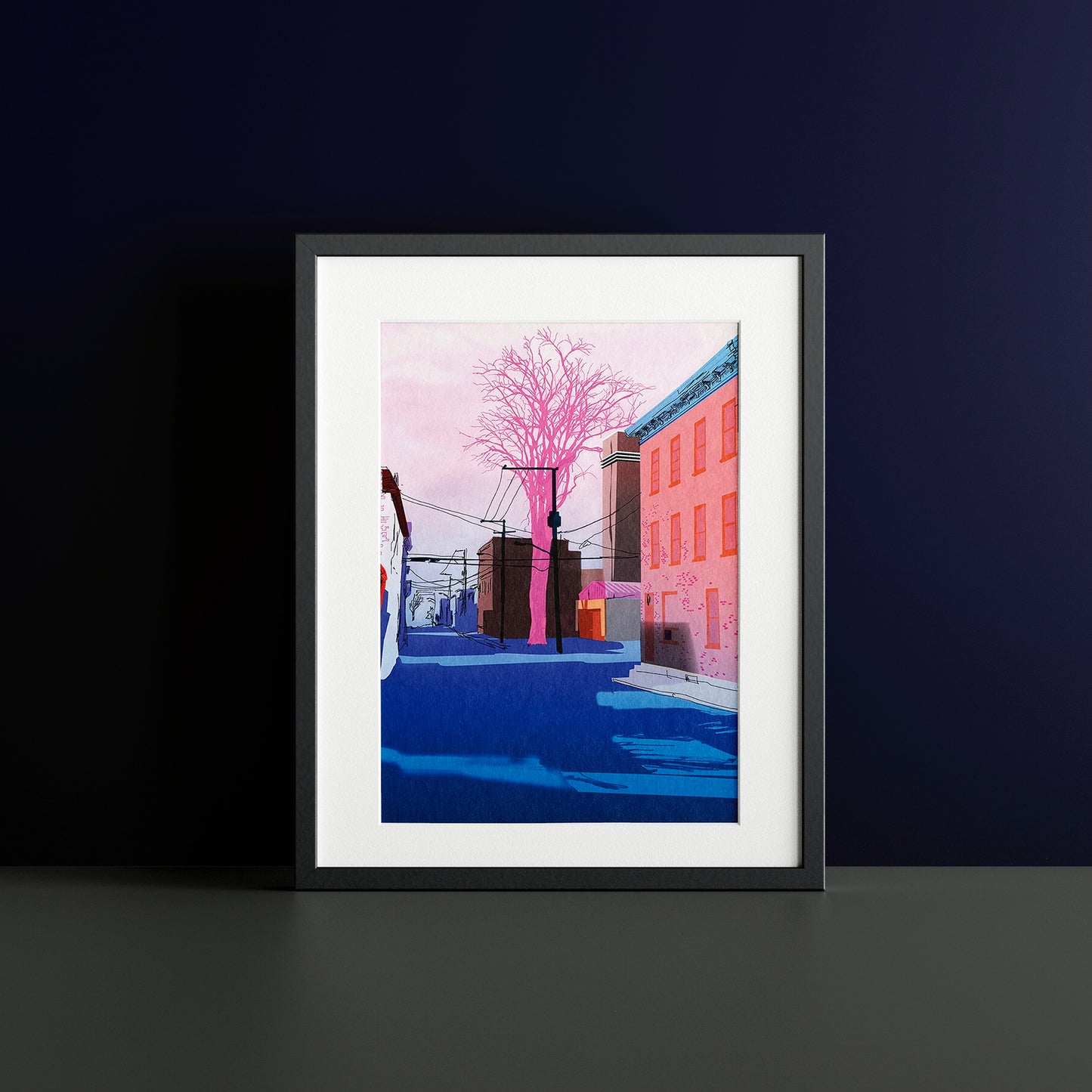 Illustration décorative - Arbre rose