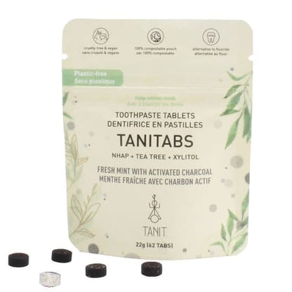 Dentifrice en pastilles - Menthe verte et charbon actif