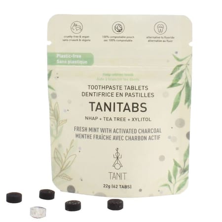 Dentifrice en pastilles - Menthe verte et charbon actif