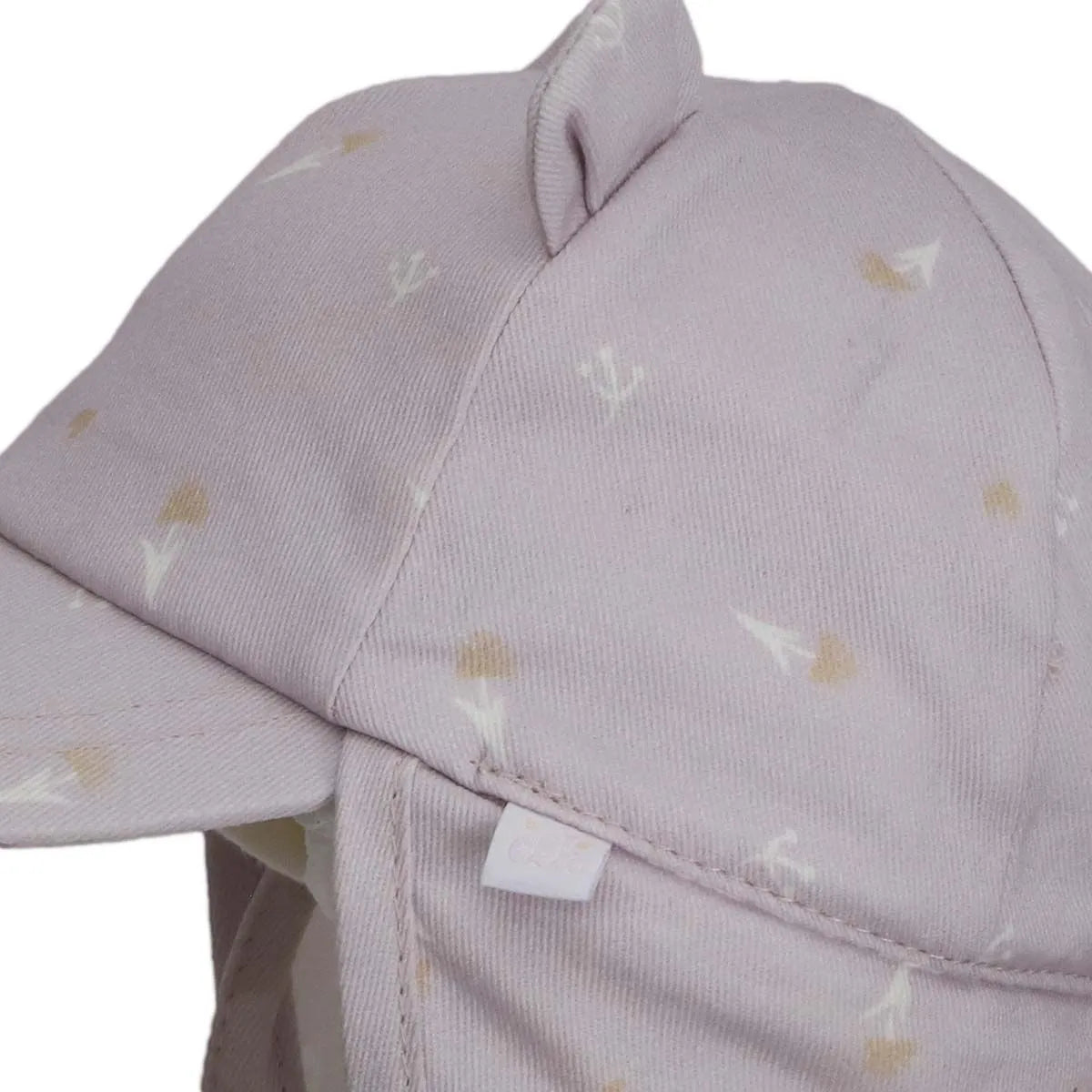 Casquette en coton bio avec protège-cou - Orchid Print