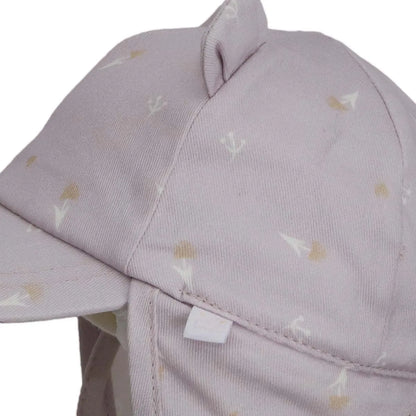 Casquette en coton bio avec protège-cou - Orchid Print