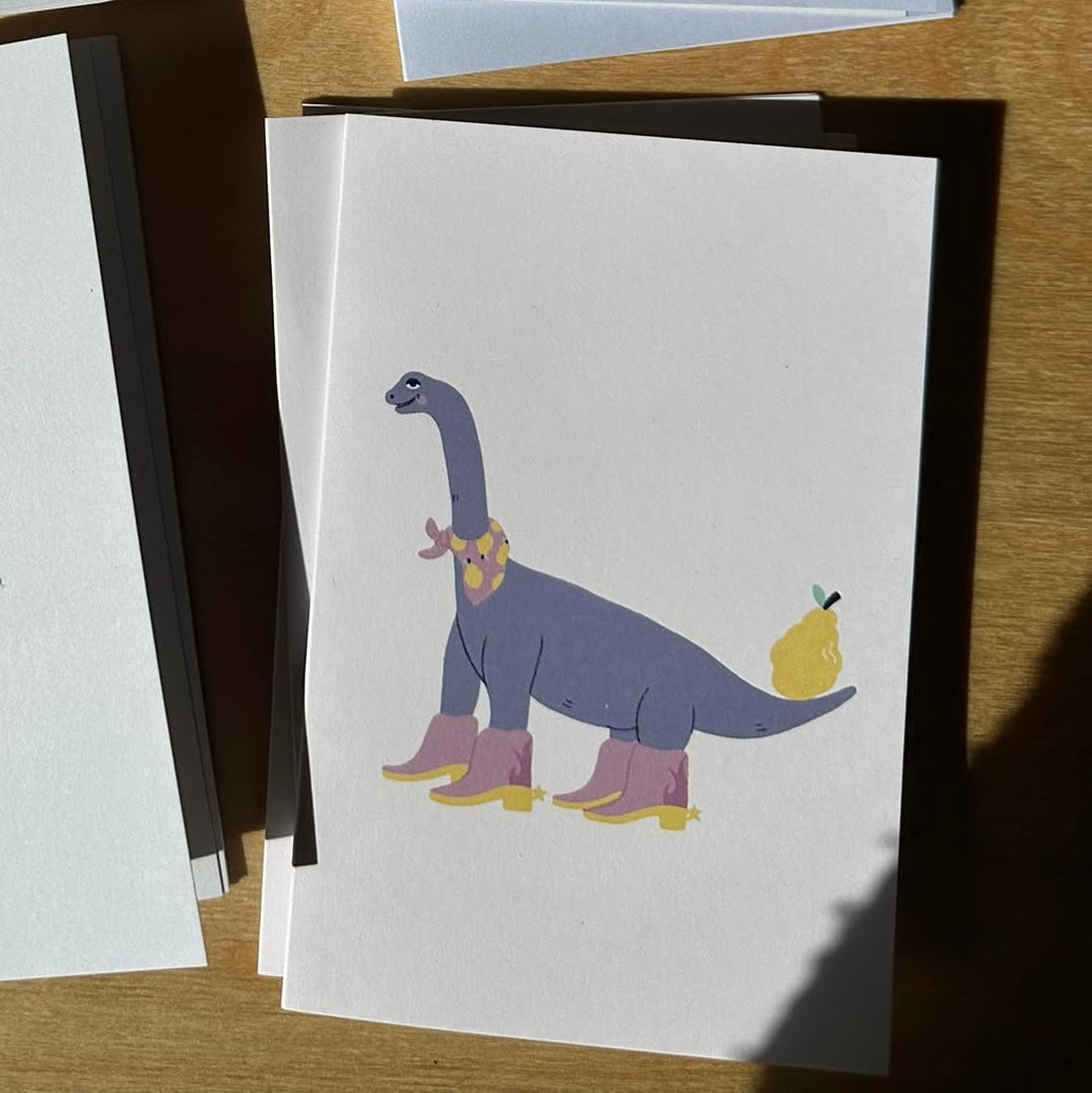 Carte de souhaits - Dino cowboy