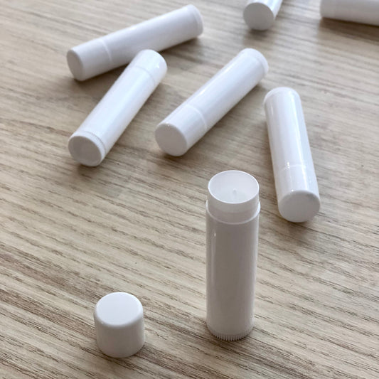 Tube en plastique pour baume à lèvres - Blanc