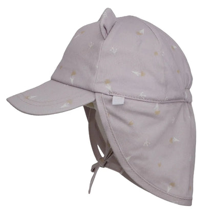 Casquette en coton bio avec protège-cou - Orchid Print