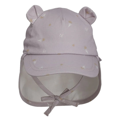 Casquette en coton bio avec protège-cou - Orchid Print