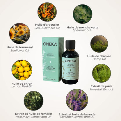 Huile capillaire nourrissante - Romarin et menthe