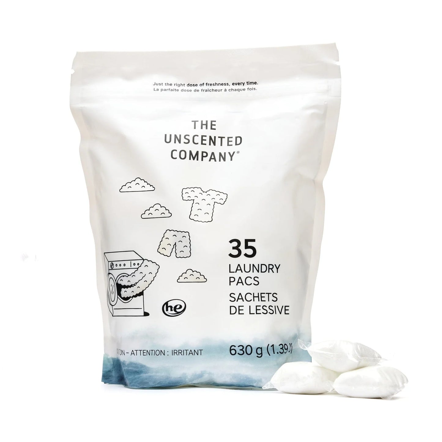 Détergent à lessive en sachets - Sans odeur