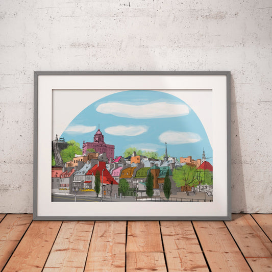 Illustration décorative - Toîts colorés