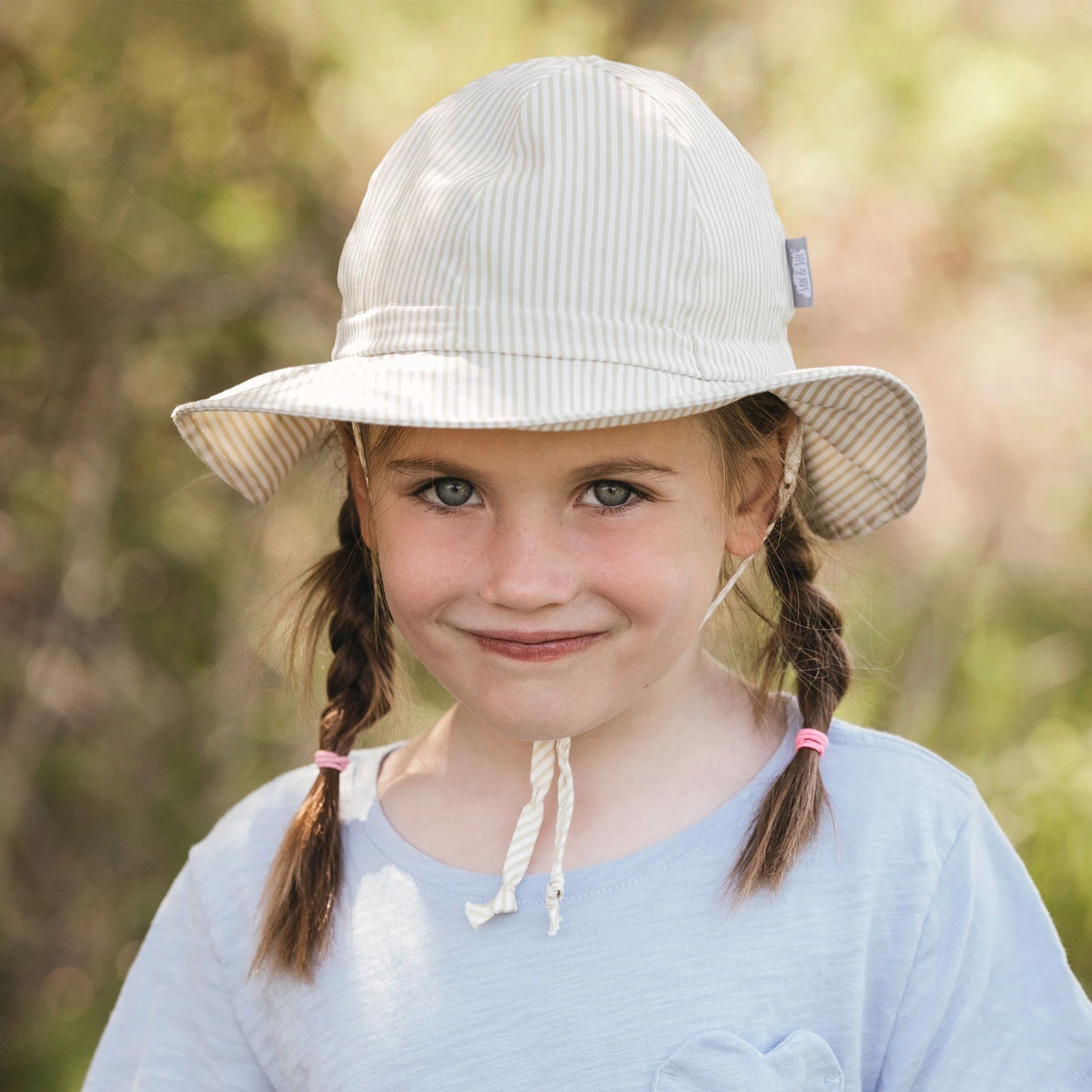 Chapeau de protection solaire Floppy - Beige Stripes