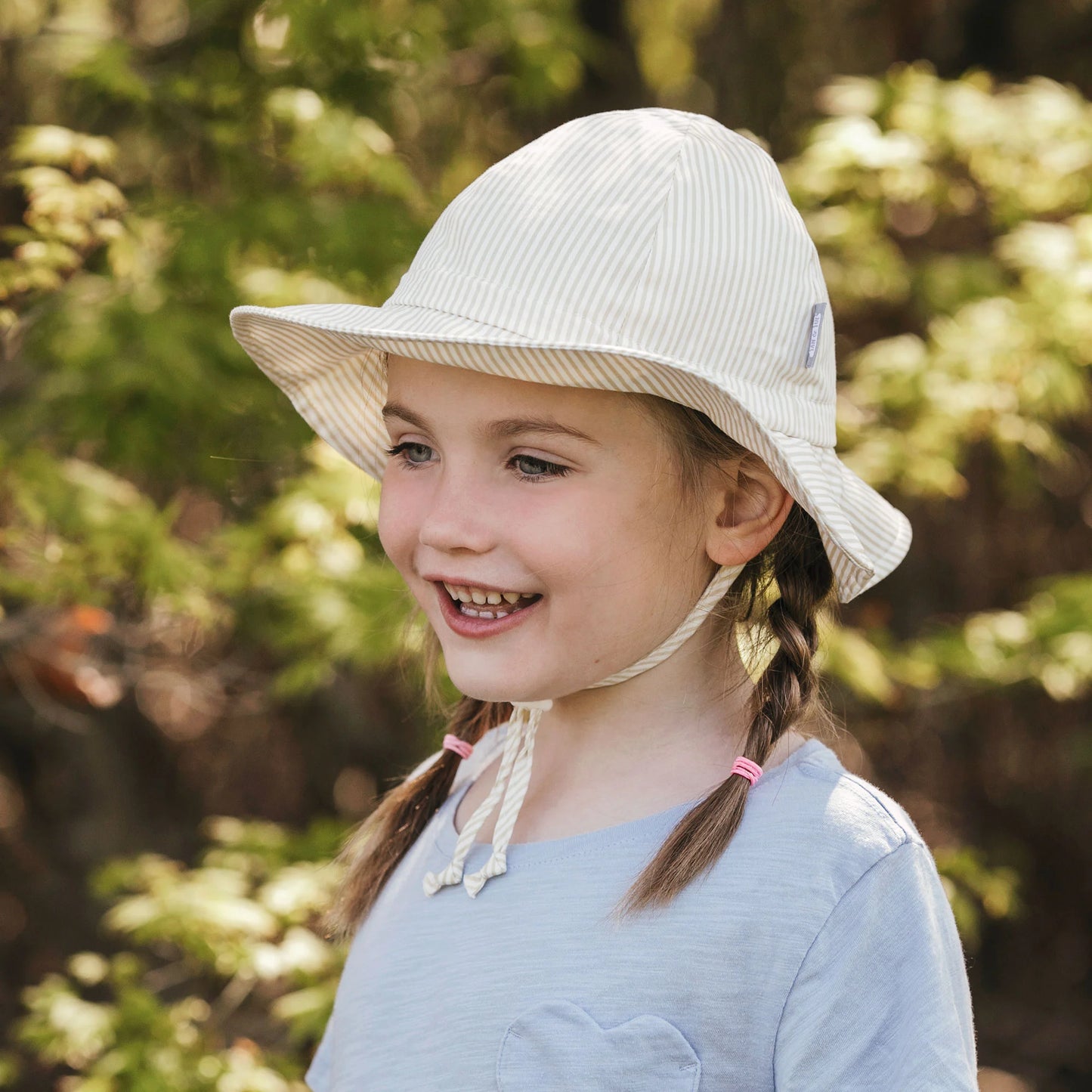 Chapeau de protection solaire Floppy - Beige Stripes