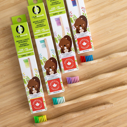 Brosse à dents pour enfant en bambou - Souple
