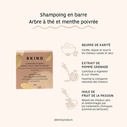 Shampooing en barre - Arbre à thé et menthe poivrée