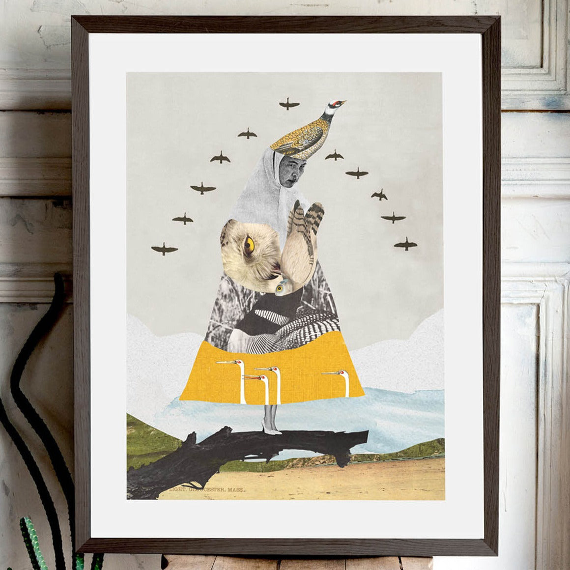 Illustration décorative - Dame aux oiseaux