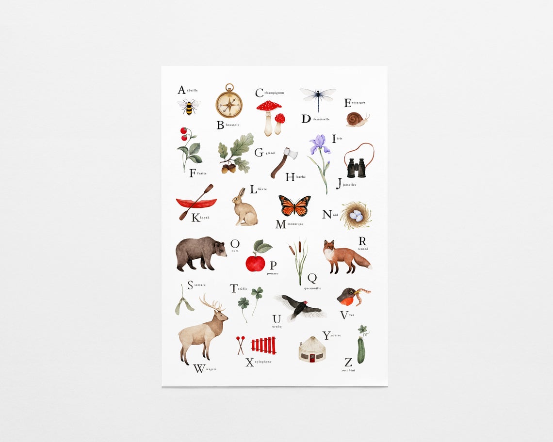 Illustration décorative - Abécédaire pour petits explorateurs