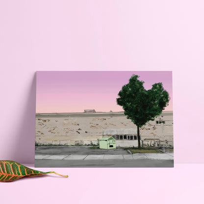 Illustration postale - Arbre en cœur