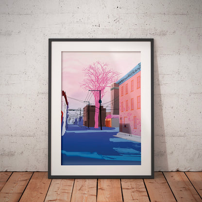 Illustration décorative - Arbre rose