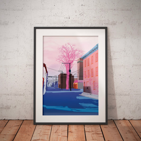 Illustration décorative - Arbre rose