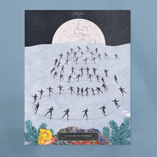 Illustration décorative - La leçon de patinage