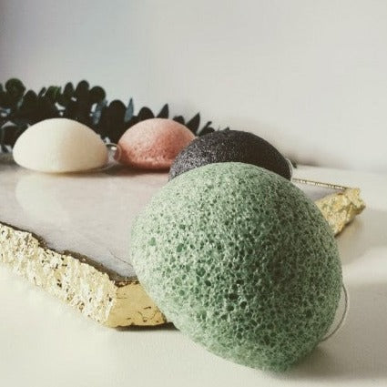 Éponge konjac naturelle - Thé vert
