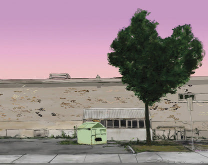 Illustration postale - Arbre en cœur
